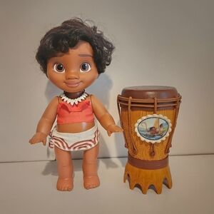 12” Disney Young Moana Baby Doll with 8” Moana Hand Drum